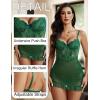 imageAvidlove Sexy Lingerie for Women Lace Babydoll Dress with Underwire Support Ruffle Hem Hip Chemise NightgownGreen