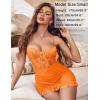 imageAvidlove Sexy Lingerie for Women Lace Babydoll Dress with Underwire Support Ruffle Hem Hip Chemise NightgownOrange