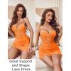 imageAvidlove Sexy Lingerie for Women Lace Babydoll Dress with Underwire Support Ruffle Hem Hip Chemise NightgownOrange