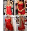 imageAvidlove Sexy Lingerie for Women Lace Babydoll Dress with Underwire Support Ruffle Hem Hip Chemise NightgownRed