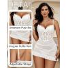 imageAvidlove Sexy Lingerie for Women Lace Babydoll Dress with Underwire Support Ruffle Hem Hip Chemise NightgownWhite