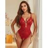 imageAvidlove Sexy Lingerie for Women Lace Teddy Lingerie One Piece Lingerie BodysuitBurgundy