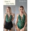 imageAvidlove Sexy Lingerie for Women Lace Teddy Lingerie One Piece Lingerie BodysuitDark Green