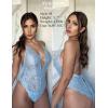 imageAvidlove Sexy Lingerie for Women Lace Teddy Lingerie One Piece Lingerie BodysuitLight Blue