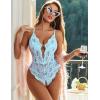 imageAvidlove Sexy Lingerie for Women Lace Teddy Lingerie One Piece Lingerie BodysuitLight Blue