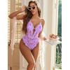 imageAvidlove Sexy Lingerie for Women Lace Teddy Lingerie One Piece Lingerie BodysuitLilac Purple