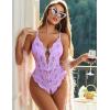 imageAvidlove Sexy Lingerie for Women Lace Teddy Lingerie One Piece Lingerie BodysuitLilac Purple