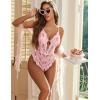 imageAvidlove Sexy Lingerie for Women Lace Teddy Lingerie One Piece Lingerie BodysuitPink