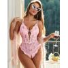 imageAvidlove Sexy Lingerie for Women Lace Teddy Lingerie One Piece Lingerie BodysuitPink