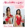 imageAvidlove Sexy Lingerie for Women Lace Teddy Lingerie One Piece Lingerie BodysuitRed