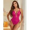 imageAvidlove Sexy Lingerie for Women Lace Teddy Lingerie One Piece Lingerie BodysuitRose Red