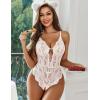 imageAvidlove Sexy Lingerie for Women Lace Teddy Lingerie One Piece Lingerie BodysuitWhite