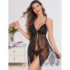 imageAvidlove Women Sexy Lingerie Babydoll Lace Chemise Eyelash Wedding Brial LingerieBlack