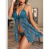 imageAvidlove Women Sexy Lingerie Babydoll Lace Chemise Eyelash Wedding Brial LingerieBlue Green