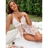 imageAvidlove Women Sexy Lingerie Babydoll Lace Chemise Eyelash Wedding Brial LingerieBridal White