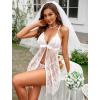 imageAvidlove Women Sexy Lingerie Babydoll Lace Chemise Eyelash Wedding Brial LingerieBridal White
