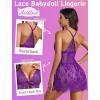 imageAvidlove Women Sexy Lingerie Babydoll Lace Chemise Eyelash Wedding Brial LingerieBright Purple