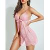 imageAvidlove Women Sexy Lingerie Babydoll Lace Chemise Eyelash Wedding Brial LingerieLight Pink