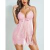 imageAvidlove Women Sexy Lingerie Babydoll Lace Chemise Eyelash Wedding Brial LingerieLight Pink