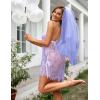 imageAvidlove Women Sexy Lingerie Babydoll Lace Chemise Eyelash Wedding Brial LingerieLight Purple