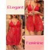 imageAvidlove Women Sexy Lingerie Babydoll Lace Chemise Eyelash Wedding Brial LingerieRed