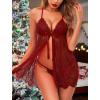 imageAvidlove Women Sexy Lingerie Babydoll Lace Chemise Eyelash Wedding Brial LingerieWine Red
