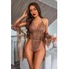 imageAvidlove Women Sexy Lingerie Set 2 Piece Lace Kimono Robe with Lace Teddy Lingerie BodysuitBeige