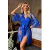 imageAvidlove Women Sexy Lingerie Set 2 Piece Lace Kimono Robe with Lace Teddy Lingerie BodysuitBlue