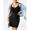 imageAvidlove Womens Full Slip Under Dress Adjustable Spaghetti Strap Camisole Mini Dress Knee Length Slips NightwearBlack