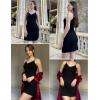 imageAvidlove Womens Full Slip Under Dress Adjustable Spaghetti Strap Camisole Mini Dress Knee Length Slips NightwearBlack