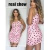 imageAvidlove Womens Full Slip Under Dress Adjustable Spaghetti Strap Camisole Mini Dress Knee Length Slips NightwearBlack Pink Love