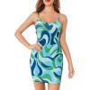 imageAvidlove Womens Full Slip Under Dress Adjustable Spaghetti Strap Camisole Mini Dress Knee Length Slips NightwearBlue Printed
