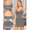 imageAvidlove Womens Full Slip Under Dress Adjustable Spaghetti Strap Camisole Mini Dress Knee Length Slips NightwearDeep Gray
