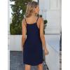imageAvidlove Womens Full Slip Under Dress Adjustable Spaghetti Strap Camisole Mini Dress Knee Length Slips NightwearNavy Blue