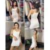imageAvidlove Womens Full Slip Under Dress Adjustable Spaghetti Strap Camisole Mini Dress Knee Length Slips NightwearWhite