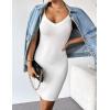 imageAvidlove Womens Full Slip Under Dress Adjustable Spaghetti Strap Camisole Mini Dress Knee Length Slips NightwearWhite