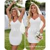 imageAvidlove Womens Full Slip Under Dress Adjustable Spaghetti Strap Camisole Mini Dress Knee Length Slips NightwearWhite
