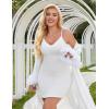 imageAvidlove Womens Full Slip Under Dress Adjustable Spaghetti Strap Camisole Mini Dress Knee Length Slips NightwearWhite