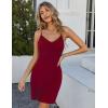 imageAvidlove Womens Full Slip Under Dress Adjustable Spaghetti Strap Camisole Mini Dress Knee Length Slips NightwearWine Red