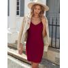 imageAvidlove Womens Full Slip Under Dress Adjustable Spaghetti Strap Camisole Mini Dress Knee Length Slips NightwearWine Red