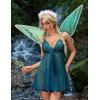 imageAvidlove Womens Lingerie Lace Babydoll Strap Chemise Mesh Sleepwear OutfitsBlue Green