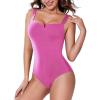 imageAvidlove Bodysuits for Women Square Neck Shapewear Bodysuit Sleeveless Sexy Body Suits Double Lined Tank Top OutfitPink
