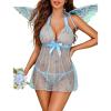 imageAvidlove Lingerie for Women Lace Babydoll Chemise Negligees Sexy Exotic Nightgowns Halter Nighties Sheer Mesh NightwearColorful Stars