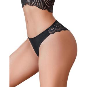 imageAvidlove 1 or 3 Pack Cheeky Underwear for Women Lace No Show Bikini Soft Breathe hipster pantiesBlack
