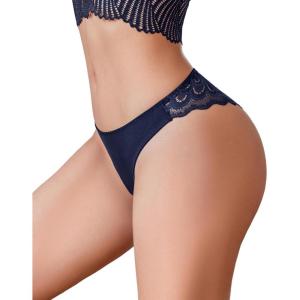 imageAvidlove 1 or 3 Pack Cheeky Underwear for Women Lace No Show Bikini Soft Breathe hipster pantiesNavy Blue