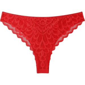 imageAvidlove 1 or 3 Pack Cheeky Underwear for Women Lace No Show Bikini Soft Breathe hipster pantiesRed