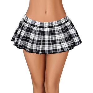 imageAvidlove Pleated Skirts for Women Y2k Mini Skirt Casual Short Skirts Micro Skirt XS4XLBlack White Plaid