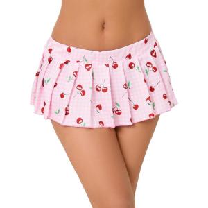 imageAvidlove Pleated Skirts for Women Y2k Mini Skirt Casual Short Skirts Micro Skirt XS4XLCherry Print