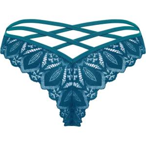 imageAvidlove Sexy Cheeky Panties for Women Lace Criss Cross Bikini Underwear 14 PackPeacock Blue