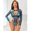 imageAvidlove Rave Outfits for Women Festival Sexy Lingerie Bodysuit Buckle Shrug Crop Top SetBtie Dye